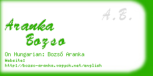 aranka bozso business card