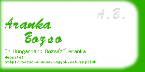 aranka bozso business card